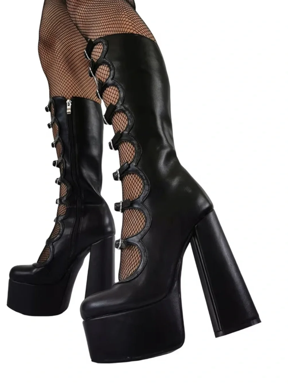 Dolls Kill Black Multi-Strap Platform Mary Janes